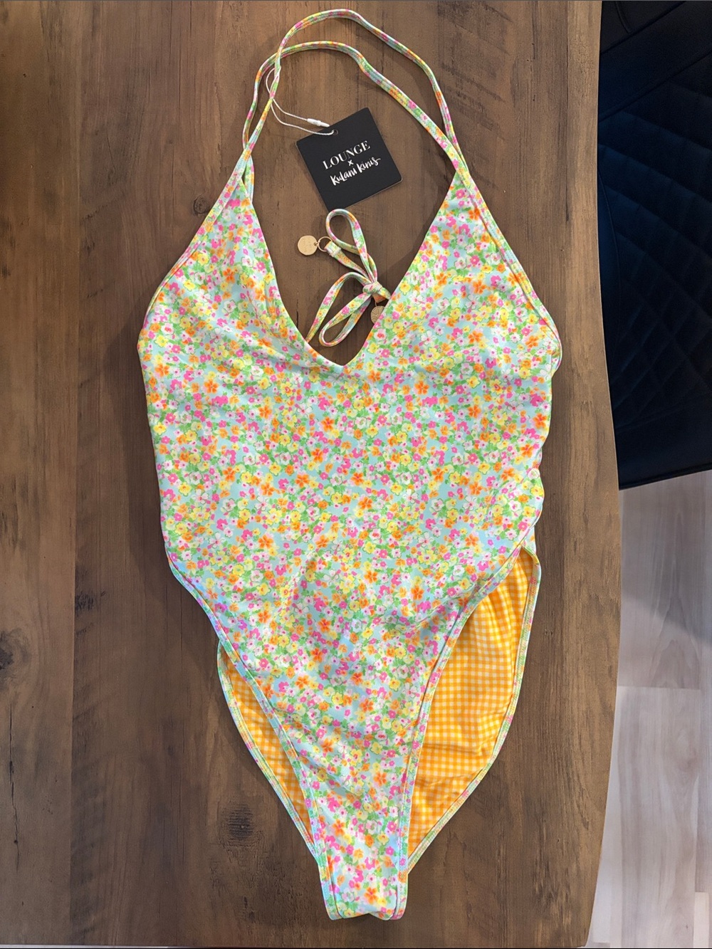 Kulani Kinis Yellow Floral One-Piece Swimsuit